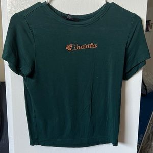 Blue/green skin tight small “baddie” shirt